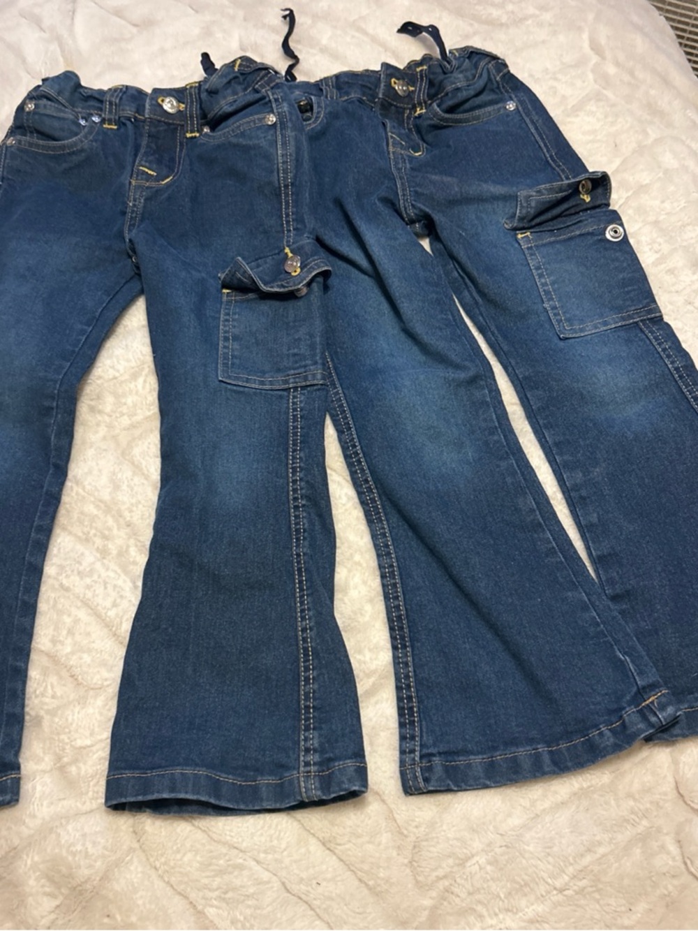 True Religion Kids Dark Blue Flare Jeans with Cargo Pocket